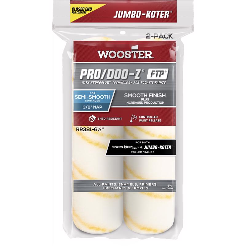 Wooster RR381-6 1/2 Jumbo-Koter Pro/Doo-Z FTP 3/8" Paint Rollers, No Size, Red