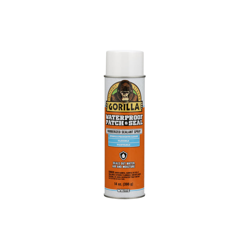 Gorilla Waterproof Patch & Seal Rubberized Sealant Spray, White, 14oz (Bulk Pack of 6)