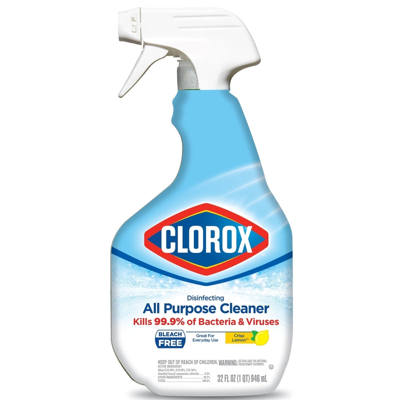 Clorox Disinfecting All Purpose Cleaner, Bleach Free, Crisp Lemon, 32 Fluid Ounces (Pack May Vary) 60044