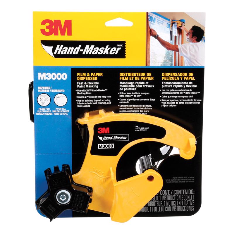 Scotch M3000 3M Hand Masked Tape Dispenser, Film & Tape, Yellow