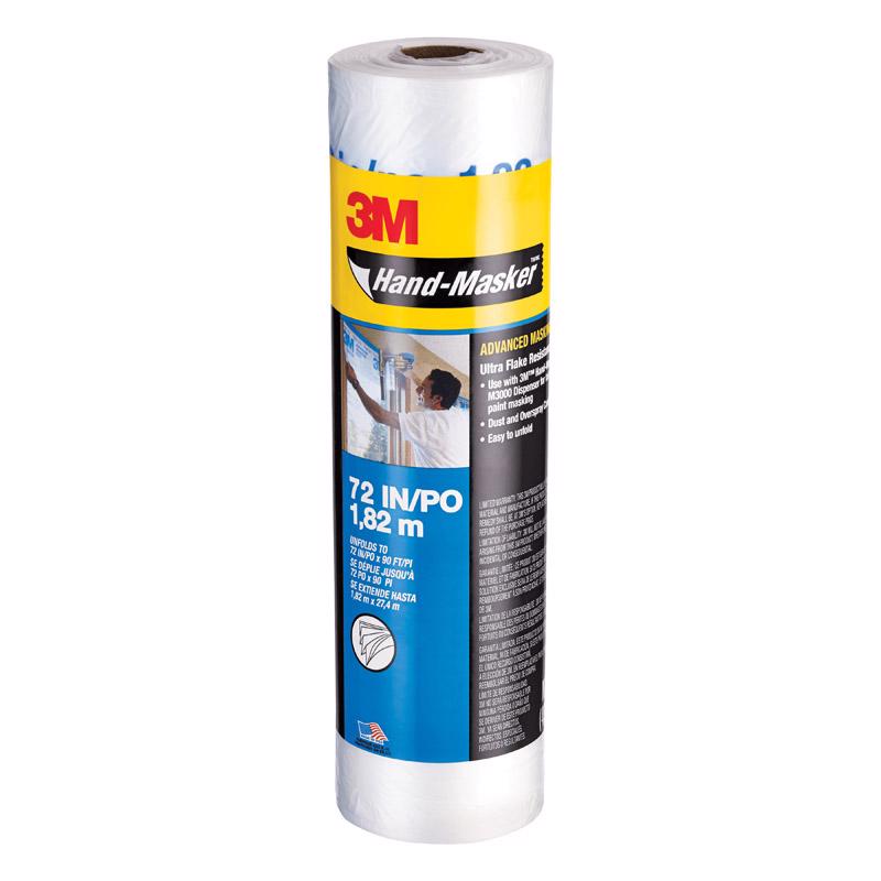3M Hand-Masker 3M Scotch Painter's Tape Hand-Masker Advanced Masking Film, 72 inches x 90 Feet, AMF72, 1 roll