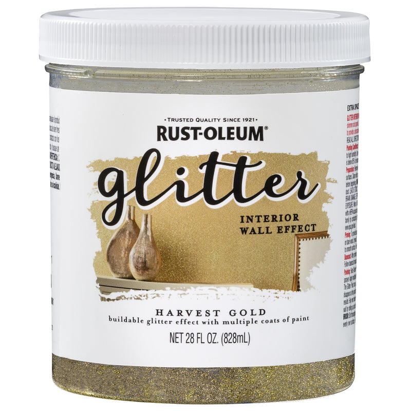 Rust-Oleum 360218 Glitter Interior Wall Paint, 28 oz, Harvest Gold, (Pack of 1)