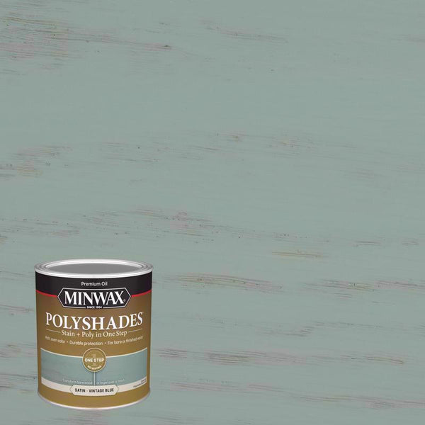 Minwax Polyshades Semi-Transparent Satin Vintage Blue Stain/Polyurethane Finish 1 qt 613944444