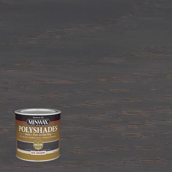 Minwax PolyShades Semi-Transparent Satin Aged Barrel Stain/Polyurethane Finish 0.5 pt 213994444