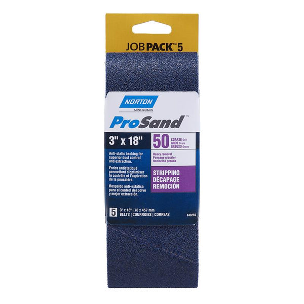 Norton Abrasives - St. Gobain 3 X 18 3x Belt Job Pack 50 7660749259