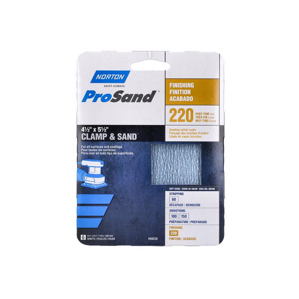 Norton ProSand 5-1/2 in. L X 4-1/2 in. W 220 Grit Aluminum Oxide Sanding Sheet 6 pk 7660768538