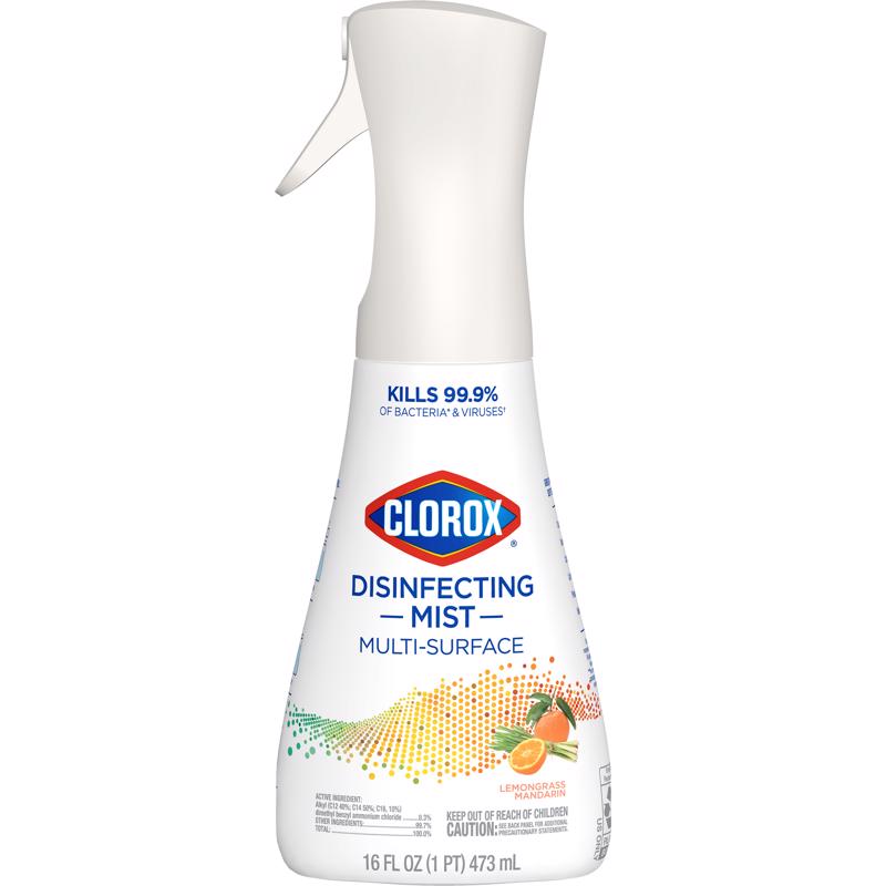 Clorox Disinfecting Mist, Lemongrass Mandarin, Disinfecting Spray, 16 Fluid Ounces