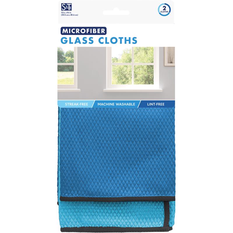 S&T INC. Schroeder & Tremayne Microfiber Cleaning Cloth 12 in. W X 16 in. L 2 pk