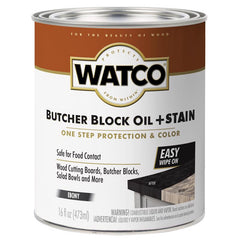 Watco 359023 Butcher Block Oil Plus Stain, 16 oz, Ebony, 16 Ounce