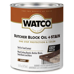 Watco 359024 Butcher Block Oil Plus Stain, 16 Ounce, Hazelnut