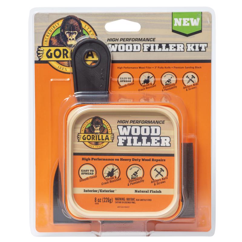 Gorilla All Purpose Wood Filler Wood Repair Kit with Putty Knife and Sanding Block
