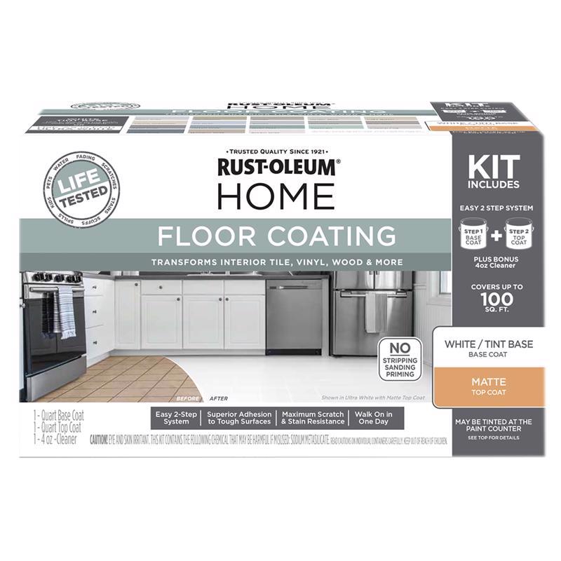 Rust-Oleum Home Floor Coating Ultra White Tint Base Matte Kit