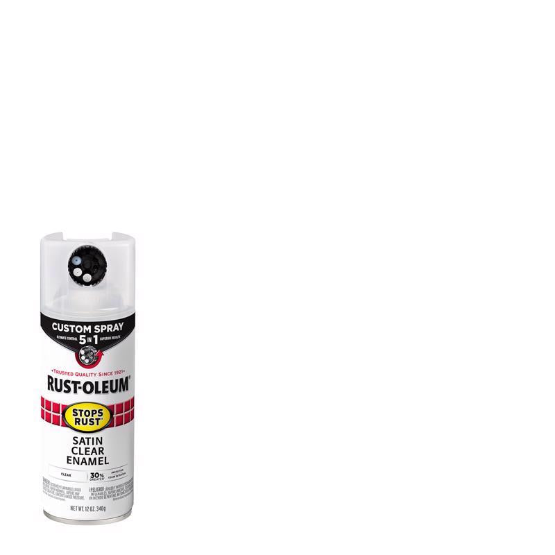 Rust-Oleum 376883 Stops Rust Custom Spray 5-in-1 Spray Paint, 12 oz, Satin Clear