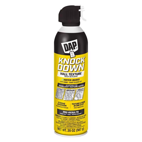 DAP Spray Texture Knockdown Water Based Wall Texture Quick Repair, White, 20 Oz (7079850020)