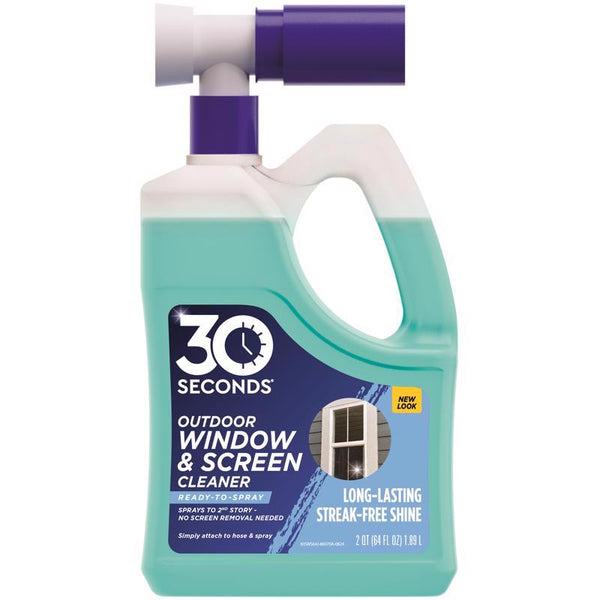 30 SECONDS Outdoor Window & Screen Concentrated Cleaner for Glass, Patio Doors, Fiberglass, Furniture - No Screen Removal Required, Spray & Rinse - Hose End Spray Attachment (5 PACK) 30S100A