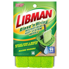 Libman Rinse 'n Wring Mop and Bucket System Refills | Microfiber Floor Mop | Hardwood Floor Cleaner | Wet & Dry Mop | 6 Total Microfiber Refill Pads 1676 (6-Pack)