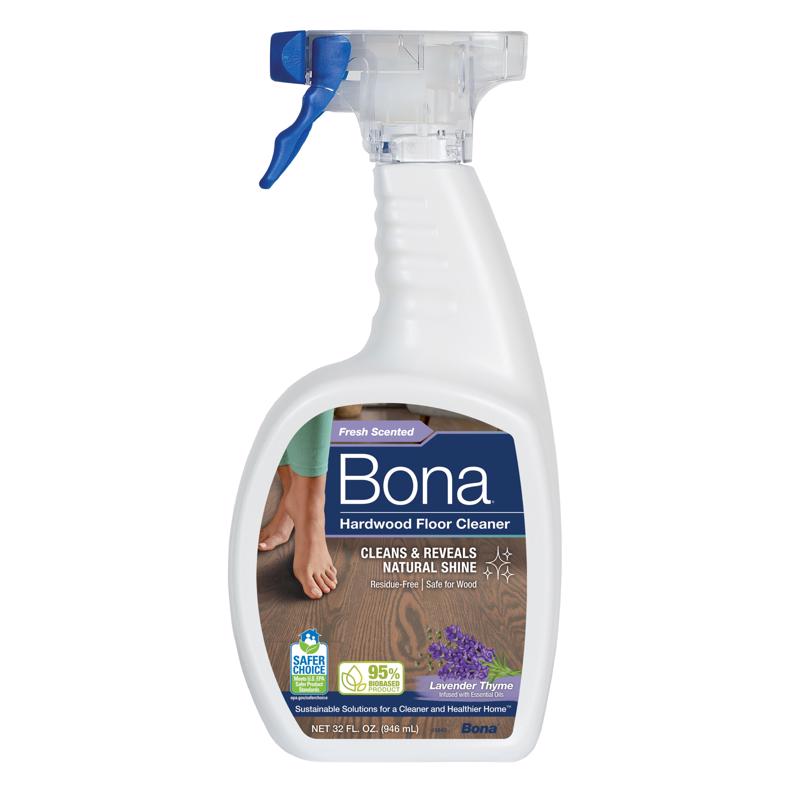 Bona Hardwood Floor Cleaner Spray - 32 fl oz - Lavender Thyme Scent - Refillable - Residue-Free Floor Cleaning Solution for Wood Floors