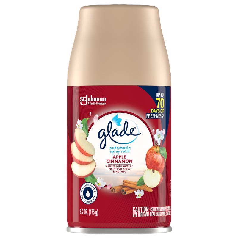 Glade Automatic Spray Refill, Air Freshener for Home and Bathroom, Apple Cinnamon, 6.2 Oz