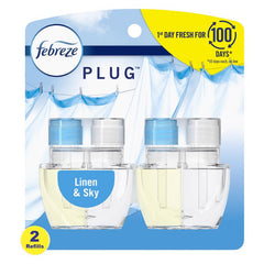 Febreze Plug In, Air Freshener, Scented Oil Refill, Linen & Sky, 0.87 Fl Oz (Pack of 2) 80363231