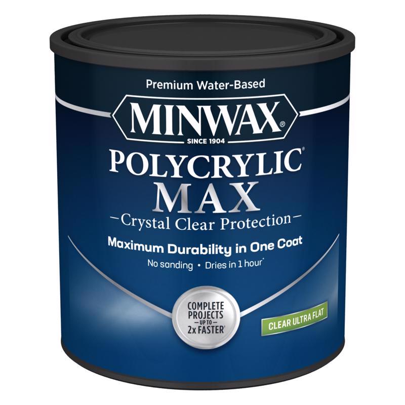 Minwax® Polycrylic® Max, Ultra Flat, Clear, 1 Quart