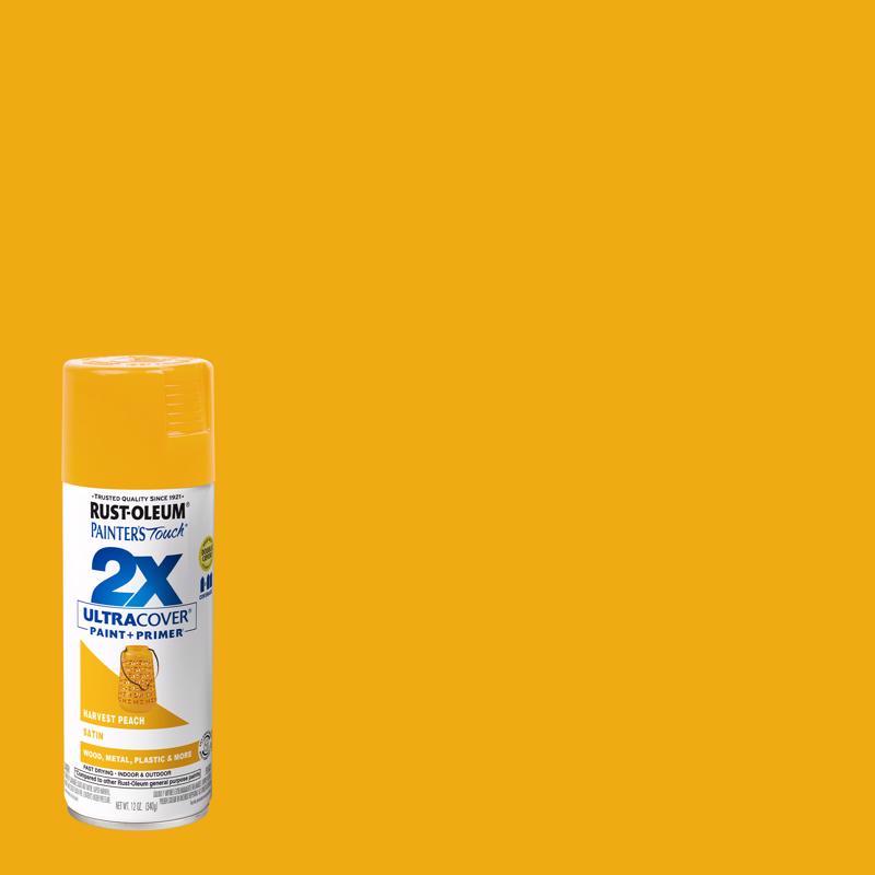 Rust-Oleum 366993 Painter's Touch 2X Ultra Cover Spray Paint, 12 oz, Satin Harvest Peach