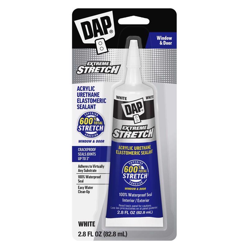 DAP Extreme Stretch Acrylic Urethane Premium Elastomeric Sealant, White, 2.8 oz (7079800958)
