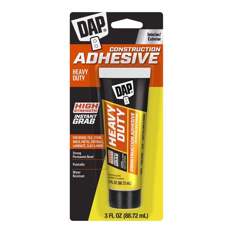 DAP Heavy Duty Construction Adhesive, White, 3 oz (7079800160)