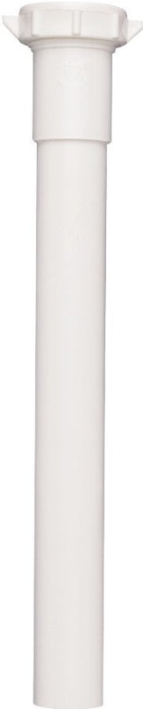 Plumb Pak PP42-8W Extension Tube, 1-1/4 in Dia X 8 in L, Slip Joint, Plastic, 1-1/4" x 8"
