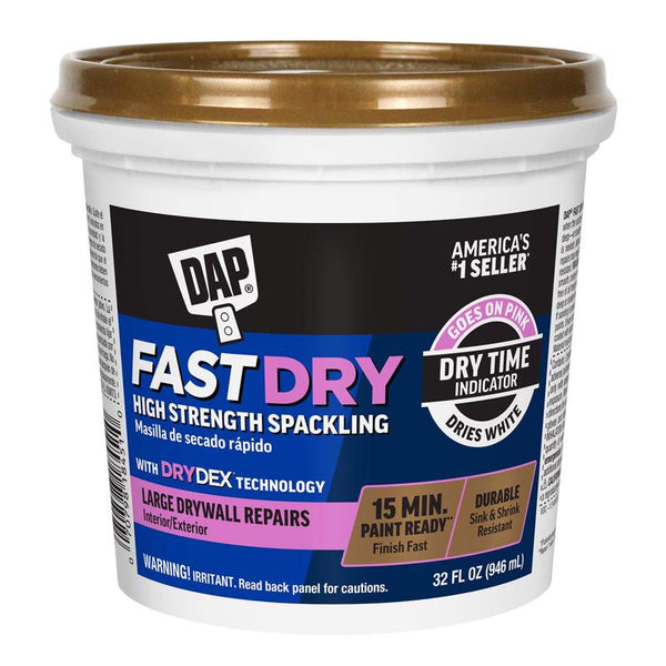 DAP Fast Dry High Strength Spackling with DryDex Technology, Pink/White, 32 oz (7079818451)