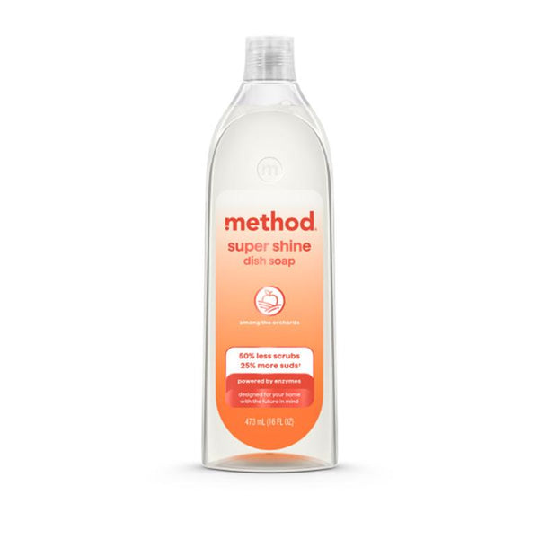 Method Super Shine Liquid Dish Soap, Powered by Enzymes, Among the Orchards Scented, 16 fl oz 11299