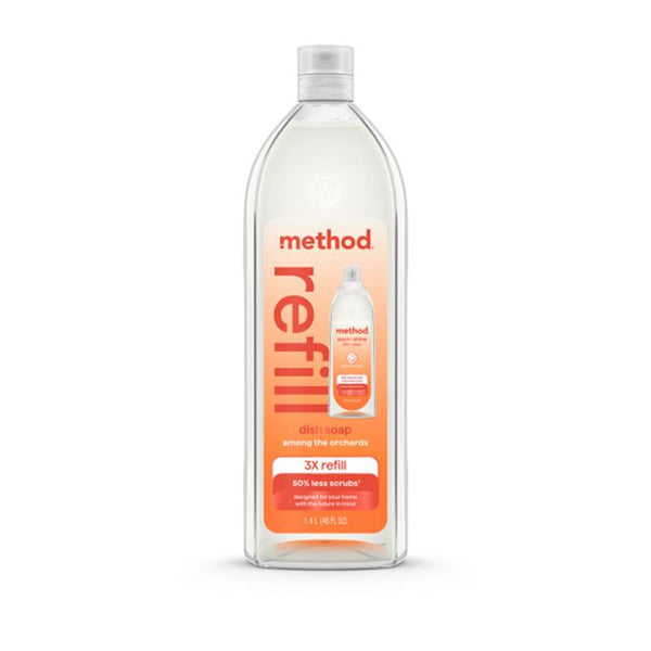 Method Super Shine Liquid Dish Soap Refill, Powered by Enzymes, Among the Orchards Scented, 48 fl oz 11304
