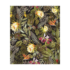 Roommates RMK11450WPZ Black and Green Tropical Flowers Peel and Stick Wallpaper, 20.5 in W x 198 in L