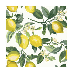 Roommates RMK11655WPZ Yellow and White Lemon Zest Peel and Stick Wallpaper, 20.5 in W x 198 in L