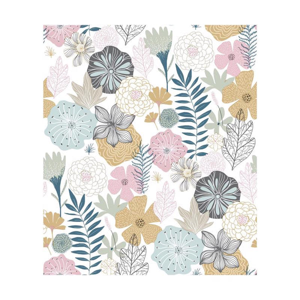 RoomMates Pink Perennial Blooms Peel and Stick Wallpaper, Vinyl, 20.5-in x 16.5-ft RMK11328WPZ