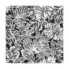 Roommates RMK11439WPZ Black Batik Tropical Leaf Peel and Stick Wallpaper, 20.5 in W x 198 in L