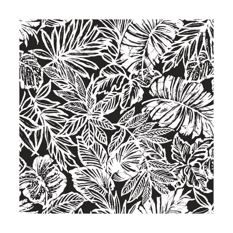 RoomMates RMK11439WP Black Batik Tropical Leaf Peel and Stick Wallpaper, Black, Roll