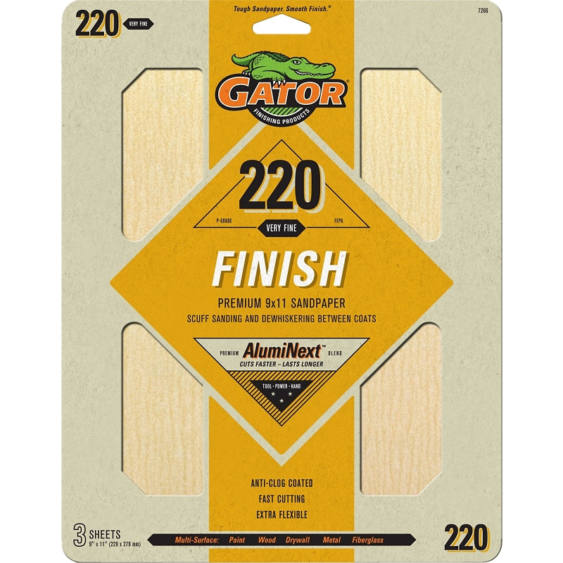 ALI INDUSTRIES 7266 Grit Aluminum Oxide Sanding Sheets, 9" x 11"