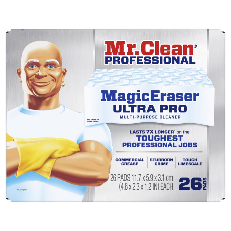 Magic Eraser Ultra Pro Multi-Purpose Cleaner, 4.72 x 1.38, 2.56" Thick, White, 26/Carton