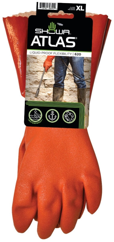 Showa Glove Pvc 12In W/Knit Liner XL 620XL-10.RT