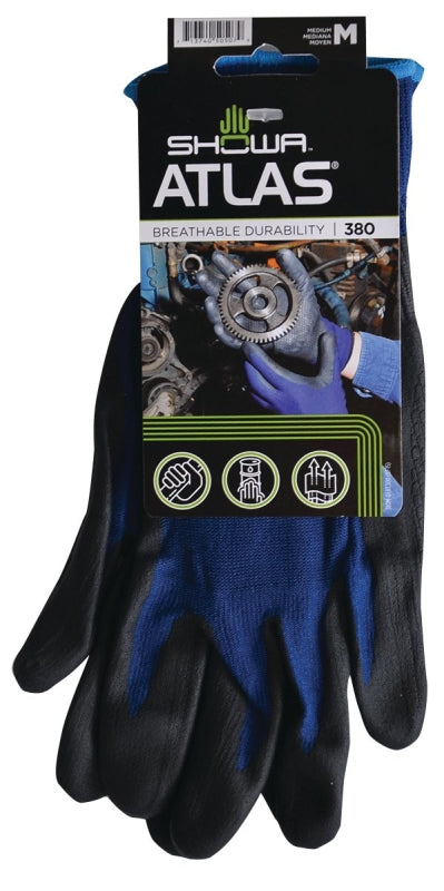 SHOWA 380M-07 380.RT General Purpose Work Gloves, Medium, Blue 380M-07.RT