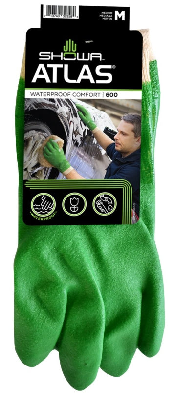 Showa Glove Pvc W/Elastic Cuff Med 600M-08.RT