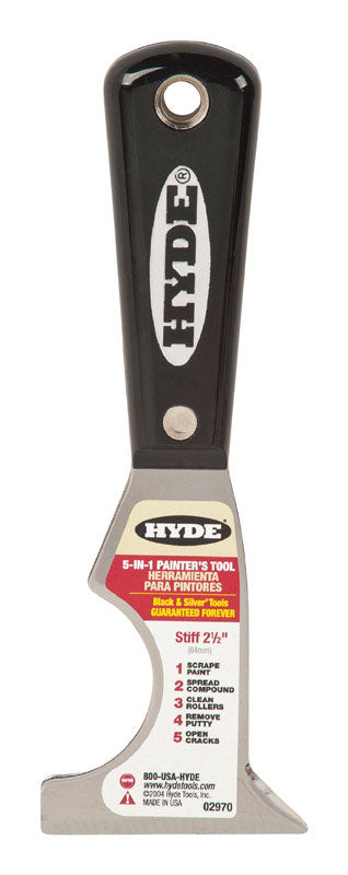 HYDE 02970 2970 5-in-1 Tool, 1-Pack, Silver/Black