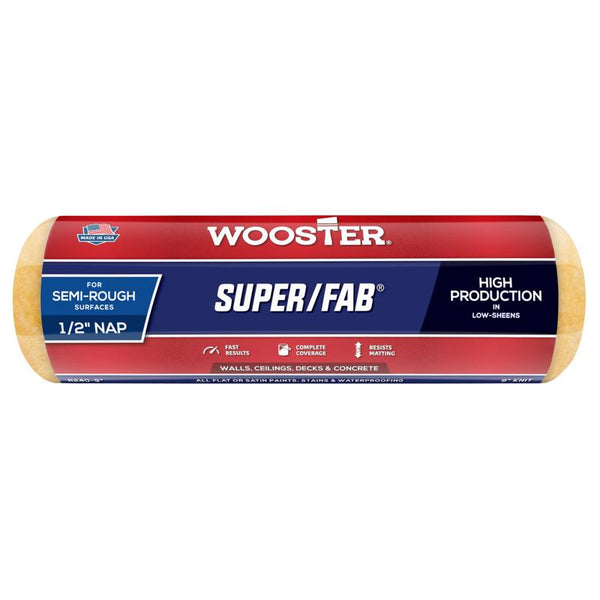Wooster Brush R240-9 Super/Fab Roller Cover, 1/2-Inch Nap, 9-Inch