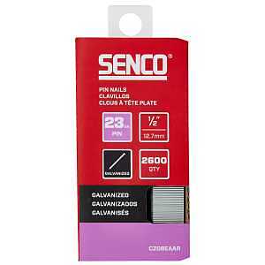 SENCO CZ08EAAR 1/2" 23 Gauge Pin Nails, Galvanized Finish 2,600 Count Pack