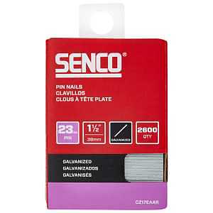 SENCO CZ17EAAR 1-1/2" 23 Gauge Pin Nails, Galvanized Finish 2,600 Count Pack