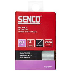 SENCO CZ21EAAR 2" 23 Gauge Pin Nails, Galvanized Finish 2,600 Count Pack