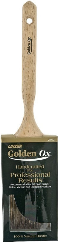 Linzer 0200 En Ox 2462 Sash Paint Brush, 2 in Width, Flat Chiseled Very Fine China Bristle, 2", Gold 2462-2