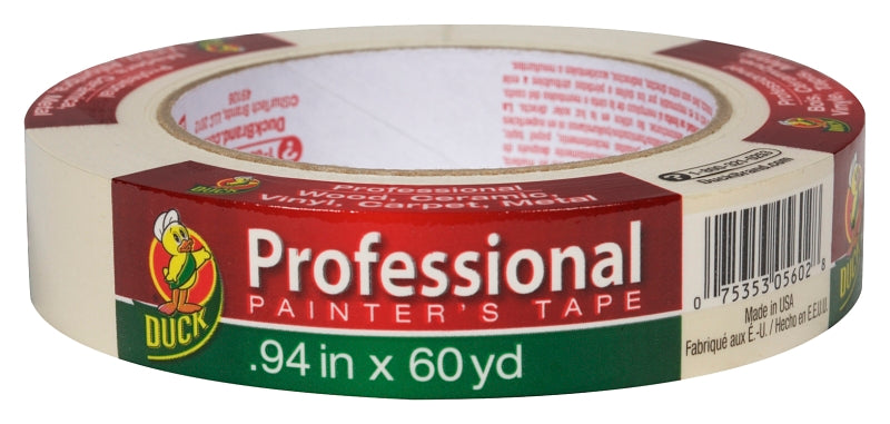 Duck Brand Professional Painter's Tape, 0.94 Inches by 60 Yards, Beige, Single Roll (1362488)
