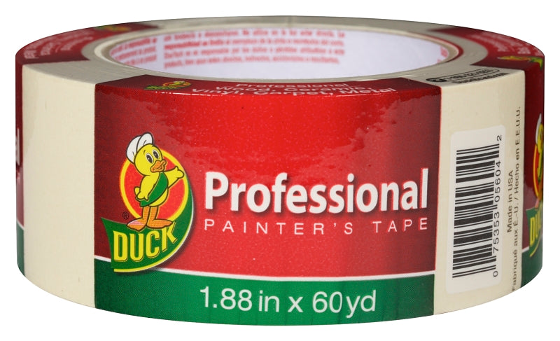 Duck Brand 1361966 Professional Painter's Tape, 1.88 Inches by 60 Yards, Beige, Single Roll
