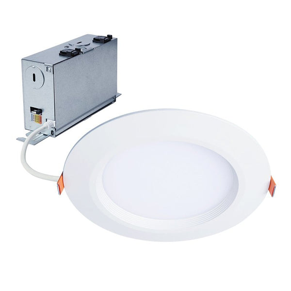 HALO HLBC 6 in Ultra-Slim Canless LED Recessed Downlight with Regressed Lens, Selectable CCT 2700K-5000K, Dim-to-Warm Technology, 900 Lumens, Wet Location Rated - HLBC6099FSD2W1EMW